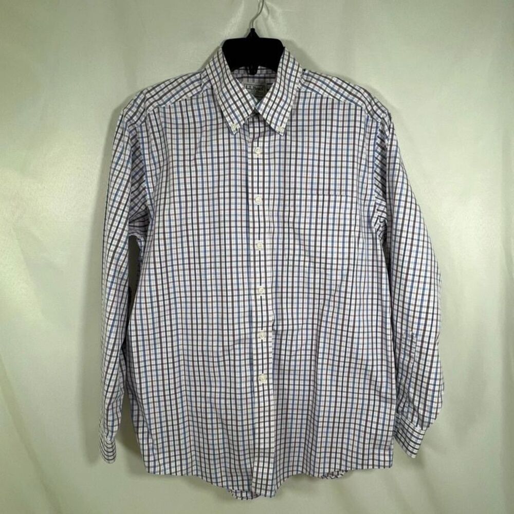 L.L. Bean Men's Traditional Fit Plaid Button Down Shirt 15-32 100% Cotton